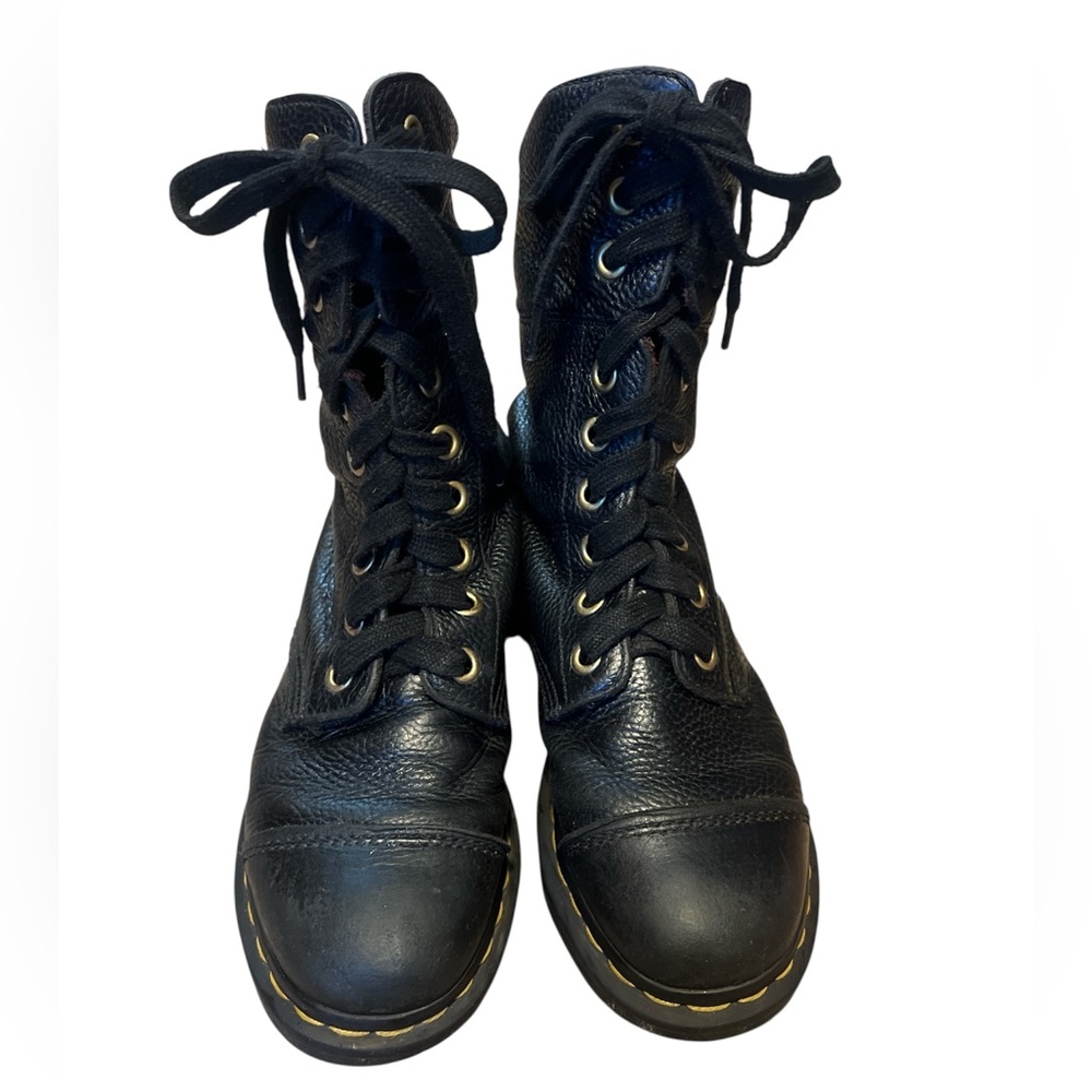 Dr Martens Aimilita Triumph AW004 Fold Down Combat Boots Black Womens Sz 8